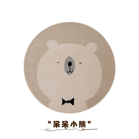 Round carpet children waterproof leave-in washable bedroom reading area under desk boys and girls thickened crawling mat cartoon
