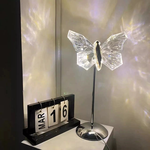 Creative Crystal Butterfly Desk Lamp Bedroom Bedside Girl Night Lamp Romantic Girlfriend Internet Celebrity Atmosphere Gift Lamp