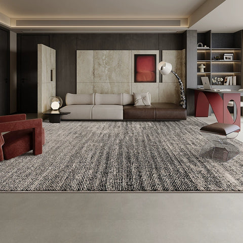 Carpet living room washable, waterproof and anti-fouling, household light luxury, advanced simple designer recommended black and white lines