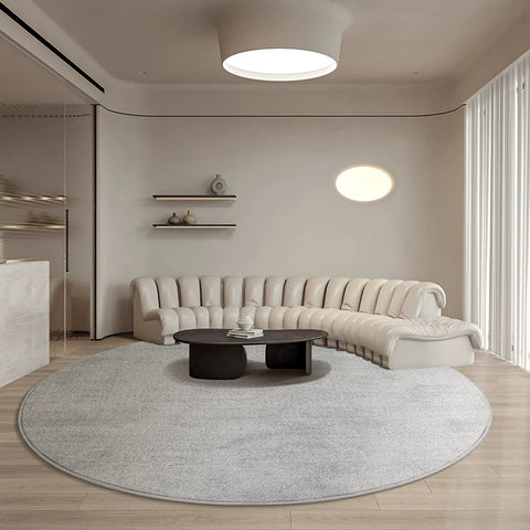Solid Color Round Carpet Light Luxury Home Living Room Bedroom Bedside Blanket Study Balcony Khaki Gray Thickened Can Be Customized