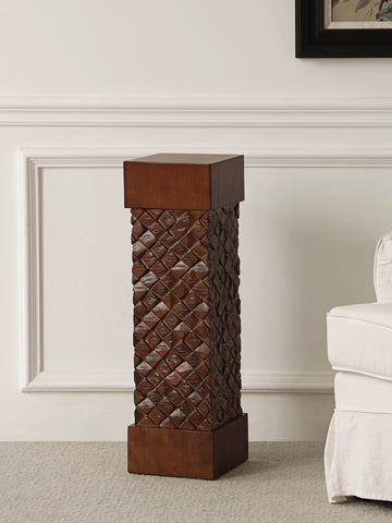 Solid Wood Pier Flower Stand Base Sculpture Artwork Ornament B & B Hotel Floor-to-ceiling Entrance Decorative Table Pillar