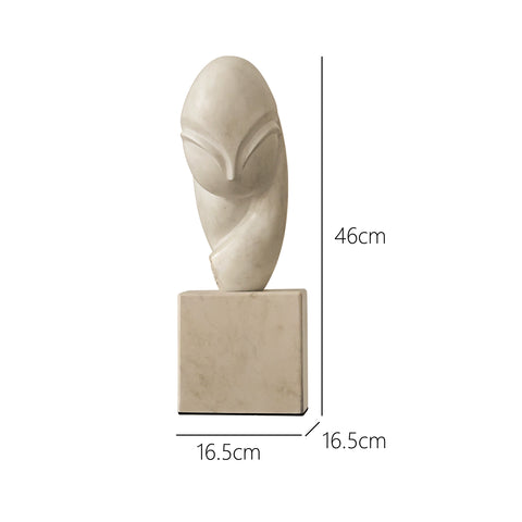 "The Thoughts of Boccani" Brancusi Replica Sculpture, Minimalist Art Imitation Stone Texture Decorative Ornament