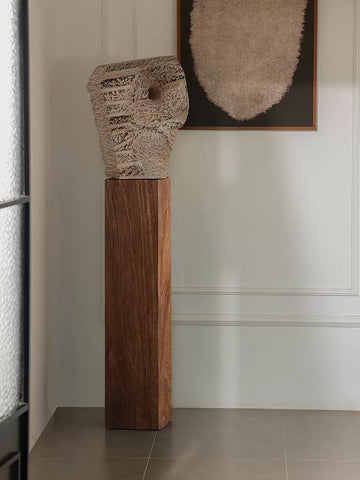 Medieval Sculpture Installation Norma Flanagan Replica of Original Power Solid Wood Door Base Ornament