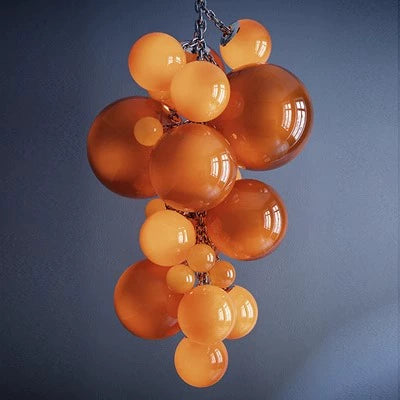 Italian Grape Fruit Theme Restaurant Grape Chandelier Empty Staircase Clubhouse Glass Lighting