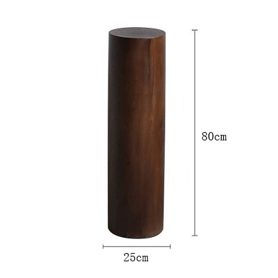 Shape on The Wabi-sandy Wind Solid Wood Base Round Medieval Style Sculpture Table Japanese-style Home Camphor Wood Pier Floor Ornament