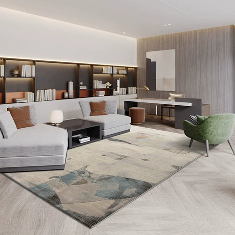 Mengwen Carpet Living Room Dirt-resistant and Easy To Take Care of Coffee Table Blanket Modern Simple Light Luxury Advanced Gray 3d Three-dimensional Soft