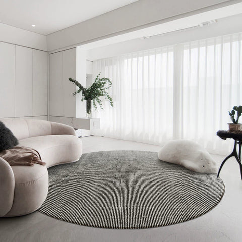 Round carpet living room light luxury high sense simple line desk computer chair dresser bedroom end of bed dirt resistant