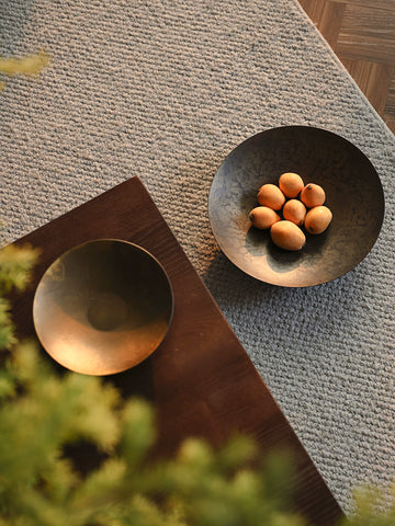 Shaped Brass Fruit Plate Wabi Sabi Medieval Living Room Dining Table Ornament Model House Sales Office Entrance Desktop Decoration