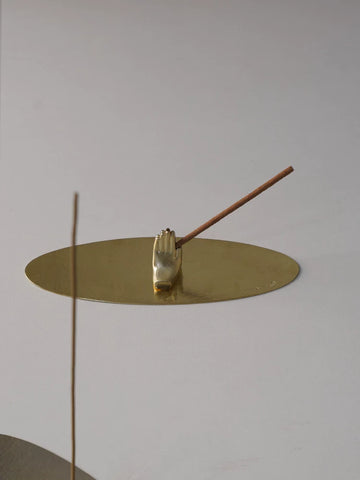 Copperaura Brass Palm Incense Holder - Handmade Incense Burner, Aromatherapy Burner, Incense Stick Holder, Incense Burner