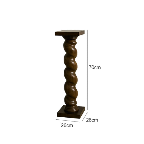 Shape French Medieval Base Spiral Sculpture Table Pillar Floor Wabi Sabi Art Ornament Retro Column Decoration