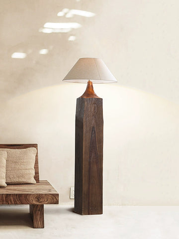 Medium and Ancient Style Floor Lamp, Retro Style Old Solid Wood Lamp, Tea Room, Bed and Breakfast, Living Room, Room, Wabi Sandy Wind Ornament