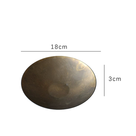 Shaped Brass Fruit Plate Wabi Sabi Medieval Living Room Dining Table Ornament Model House Sales Office Entrance Desktop Decoration