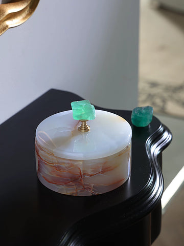 Supernatural Natural Luxury Stone Box Jewelry Box Decoration Sundries Jade Storage Box Desktop Decoration Ornaments