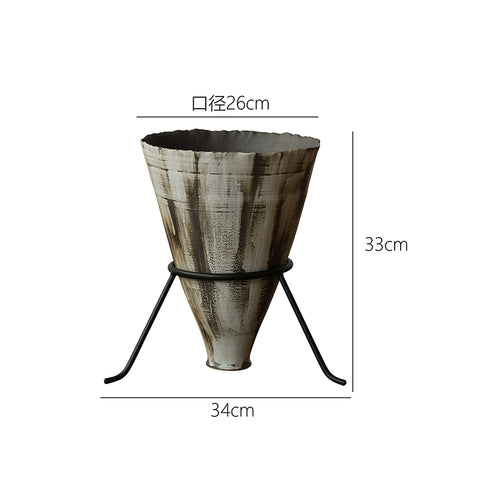 Shaped Jingdezhen high temperature ceramic medium and ancient style large floor-to-ceiling hydroponic vase B & B Island Wabi Sansa wind flower device