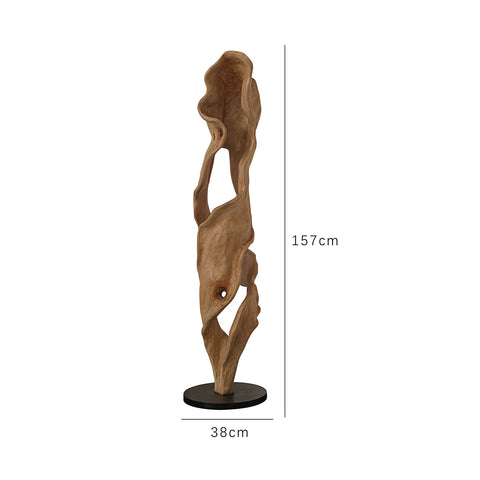 "formal Original" "muyu·flowing" Wood Carving Ornaments Floor-standing Decorative Sales Office Entrance Sculpture Artwork