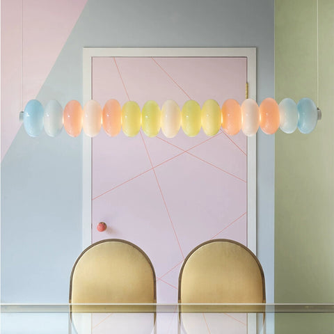 Colored Candy Gourd Restaurant Chandelier, Nordic Bar Children's Room Internet Celebrity Bedroom Bedside Glass Chandelier