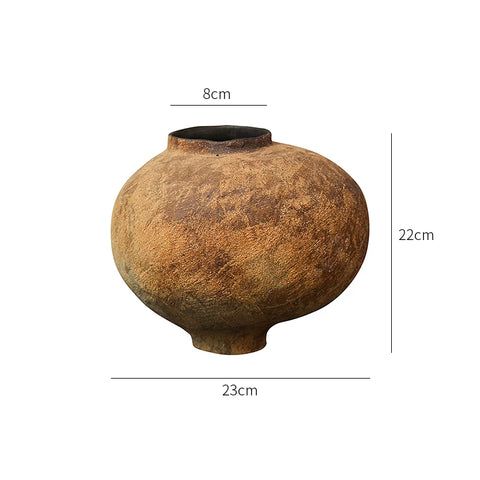 Wuji-shaped Feng Zheyuan Ceramic Art Vase Wabi-sabi Japanese Style Retro Desktop Ornaments Rough Pottery Tea Space Decoration