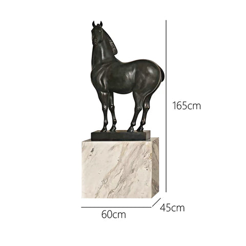 Upholstered Sculpture Bring in Wealth and Treasure Transfer White Horse Condensed New Chinoiserie Chinese Ancient Style Hotel Lobby Company Entrance Decoration