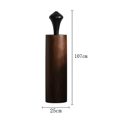 Shape on The Wabi-sandy Wind Solid Wood Base Round Medieval Style Sculpture Table Japanese-style Home Camphor Wood Pier Floor Ornament