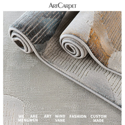Mengwen Carpet Living Room Dirt-resistant and Easy To Take Care of Coffee Table Blanket Modern Simple Light Luxury Advanced Gray 3d Three-dimensional Soft