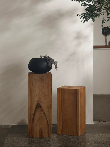 Shaped Wabi-sabi Wind Base Sculpture Table Decoration Ornament Square Camphor Wood Japanese-style Homestay Carbonized Wooden Pier Solid Wood
