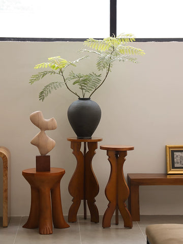 The Shape Is Medieval, The Feet of The Beast Are A Few Designer Styles, The Combination of Creative Art, The Corner of The Solid Wood Sofa, The Display Table, and The Flower Stand.