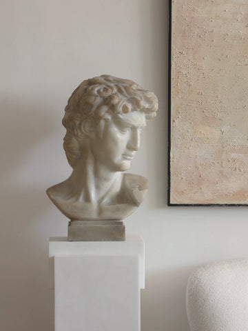"david" Meditating Head Sculpture - A Timeless Classic, Retro European Style Decorative Ornament for Entryways, Living Rooms, and Lobbies