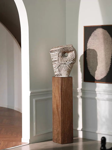 Medieval Sculpture Installation Norma Flanagan Replica of Original Power Solid Wood Door Base Ornament