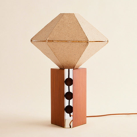 Retro High-end Bedside Lamp Bedroom Living Room Decoration Solid Wood Fabric Rhombus Study Desk Lamp