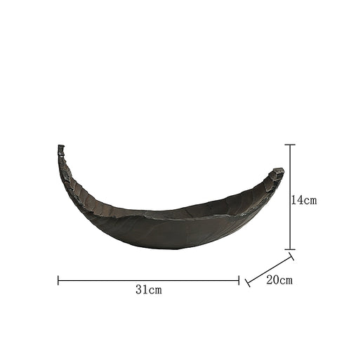 Shaped Wabi-sabi Wind Carbonized Wood Fruit Plate Black Japanese-style Home Living Room Bogu Frame Solid Wood Decoration Ornament