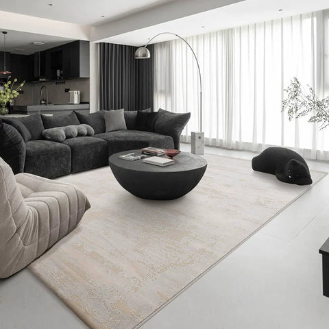 Super Soft Carpet Living Room 2023 New Cream Style Premium Light Luxury High-end Warm Beige Stroking Cats Bedroom