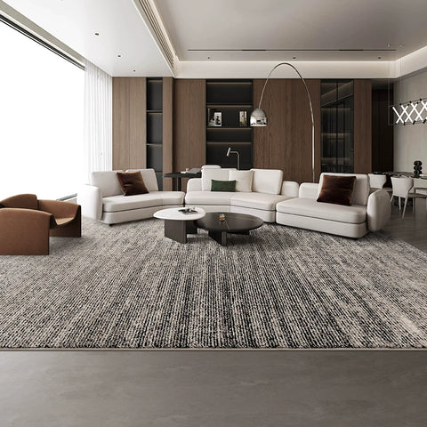 Carpet living room washable, waterproof and anti-fouling, household light luxury, advanced simple designer recommended black and white lines