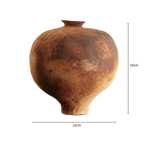 Shape Feng Zheyuan Thick Ceramic Vase Japanese Tea Room Ornament Living Room Flower Arrangement Home Wabi Sabi Zen Decoration