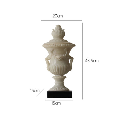 Formal French Style Antique Imitation Jade Vase Ornament - Designer European Style Living Room Entryway Decoration Flower Vase