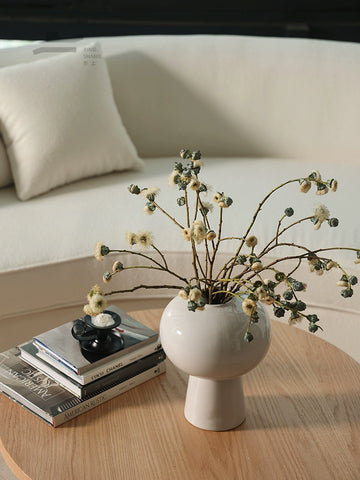 Shaped Cream Wind Ceramic Vase Foreign Internet Celebrity Decoration Ornament Designer Living Room Home Coffee Table Water Culture Device