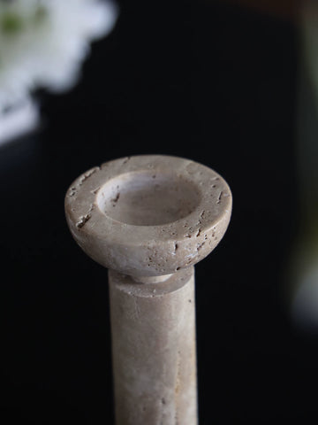 French Medieval Style Natural Travertine Candlestick Table Atmosphere Artifact Candlelight Dinner Candle Cup