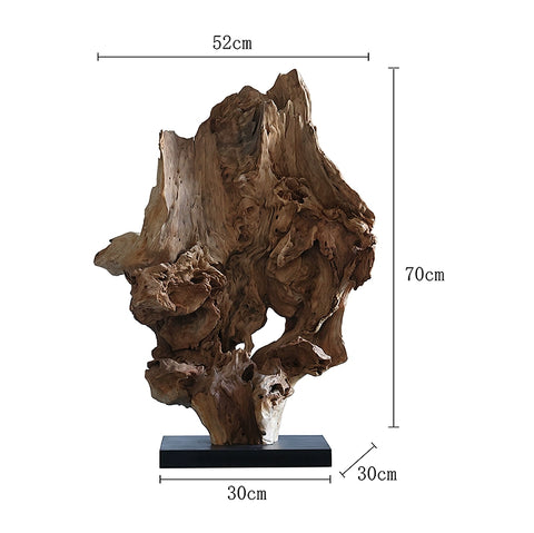 Wabi-sabi Wind Dead Wood Sculpture Modeling New Chinese Desktop Ornament Entrance Tea Room Weathered Wood Root Carving Floor Ornament