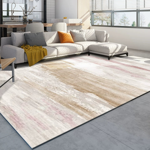 Carpet Living Room Coffee Table Blanket Modern Simple Nordic Style Bedroom Bedside Bed Front Blanket Short Hair Stain Resistant Orange