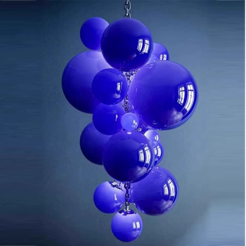 Italian Grape Fruit Theme Restaurant Grape Chandelier Empty Staircase Clubhouse Glass Lighting