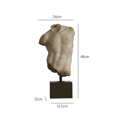 Supershaped Medieval Style Half-length Male Body Strength and Beauty Sculpture Entrance Hall Living Room Artistic Creative Resin Ornaments
