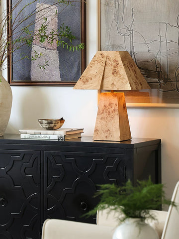 Supernatural Retro Tree Burl Wood Veneer Art Table Lamp B&b Hotel House Mid-century Old Money Style Atmosphere Lamp Desktop Ornament