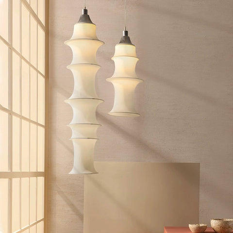 New Chinese-style Wabi Sabi Creative Modern Japanese-style Dining Room Living Room Bedroom Study Staircase Bar Tea Room Fabric Long Chandelier