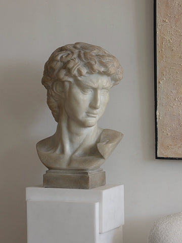 "david" Meditating Head Sculpture - A Timeless Classic, Retro European Style Decorative Ornament for Entryways, Living Rooms, and Lobbies