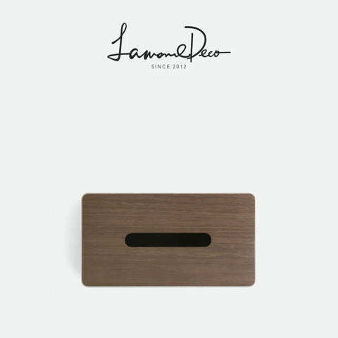 Walnut Wood Tissue Box Cover - Premium Solid Wood Tissue Dispenser for Home Living Room, Coffee Table, and Desktop