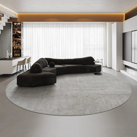 Oval carpet living room simple light luxury modern Italian Nordic minimalist wabi sabi premium gray premium sofa blanket