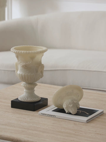 Formal French Style Antique Imitation Jade Vase Ornament - Designer European Style Living Room Entryway Decoration Flower Vase