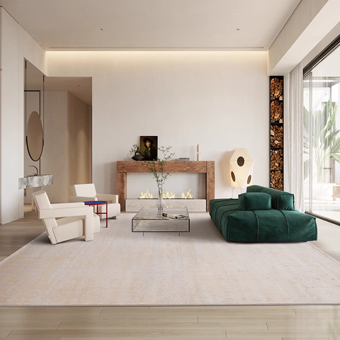 Super Soft Carpet Living Room 2023 New Cream Style Premium Light Luxury High-end Warm Beige Stroking Cats Bedroom