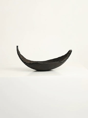 Shaped Wabi-sabi Wind Carbonized Wood Fruit Plate Black Japanese-style Home Living Room Bogu Frame Solid Wood Decoration Ornament