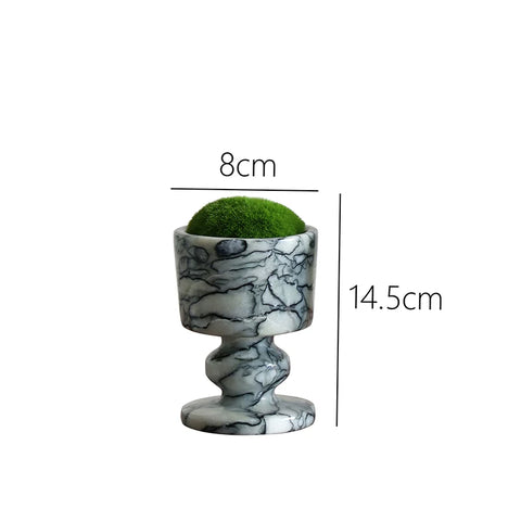 High-end Antique-style Marble Moss Scented Candle Holder - Decorative Accent for Show Homes, Coffee Tables, and Living Rooms