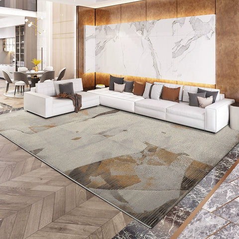 Mengwen Carpet Living Room Dirt-resistant and Easy To Take Care of Coffee Table Blanket Modern Simple Light Luxury Advanced Gray 3d Three-dimensional Soft